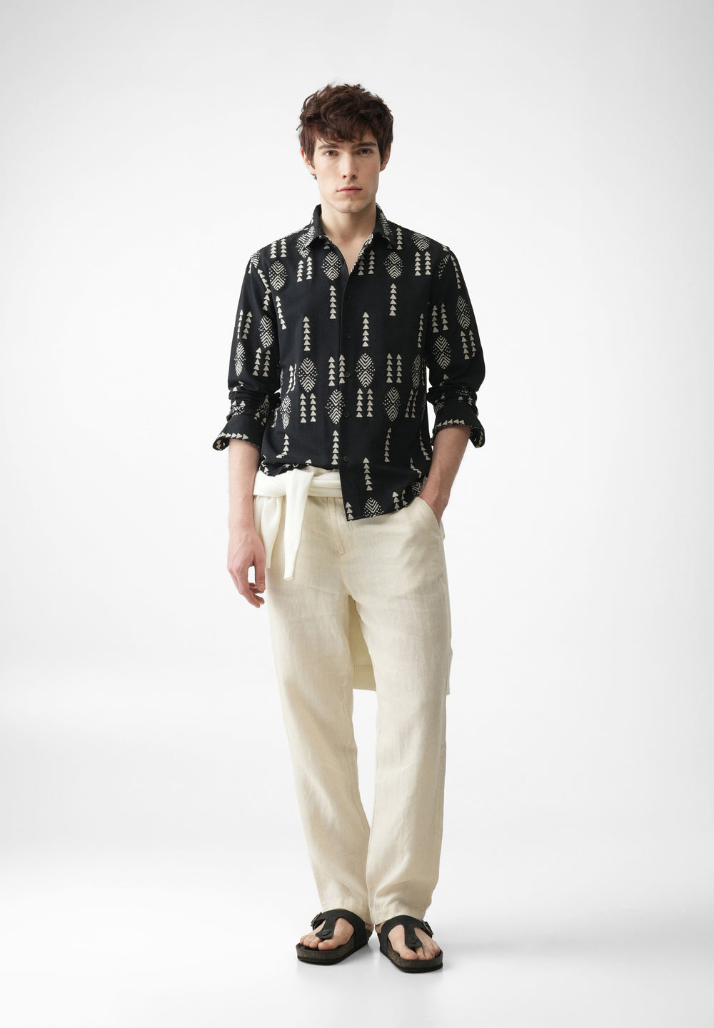 Black Aztec Jacquard Shirt