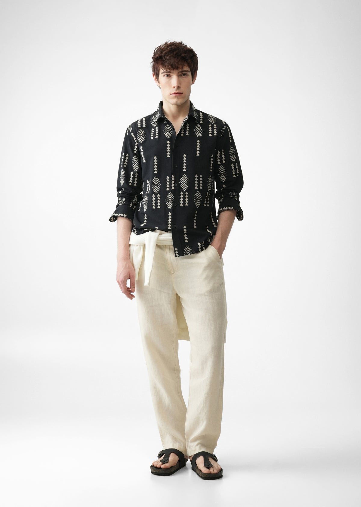 Black Aztec Jacquard Shirt