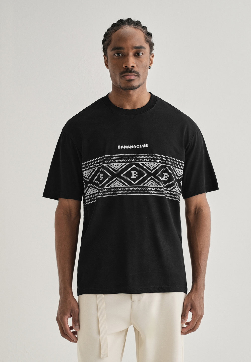 Black Aztec Printed Oversized T-shirt
