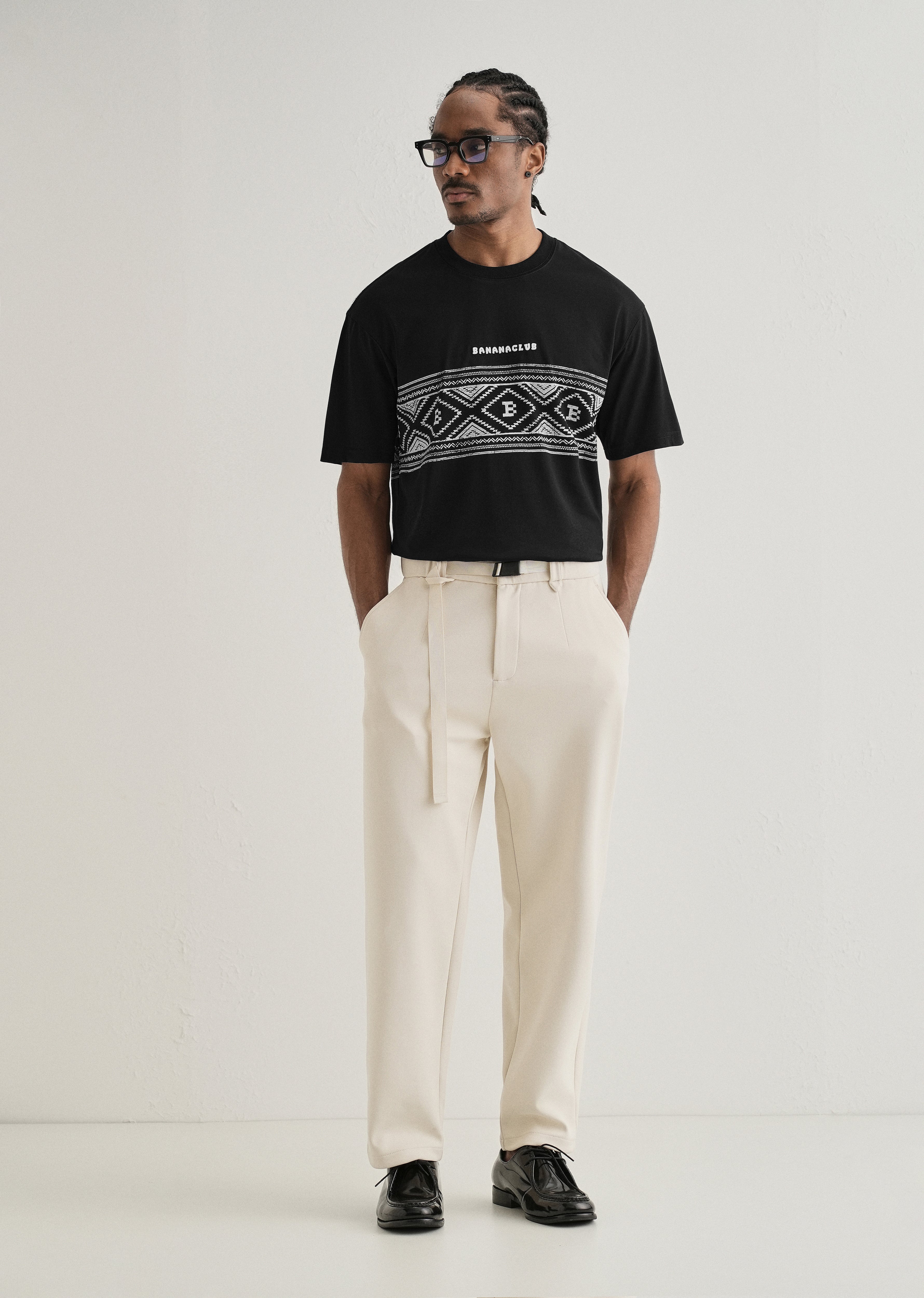 Black Aztec Printed Oversized T-shirt