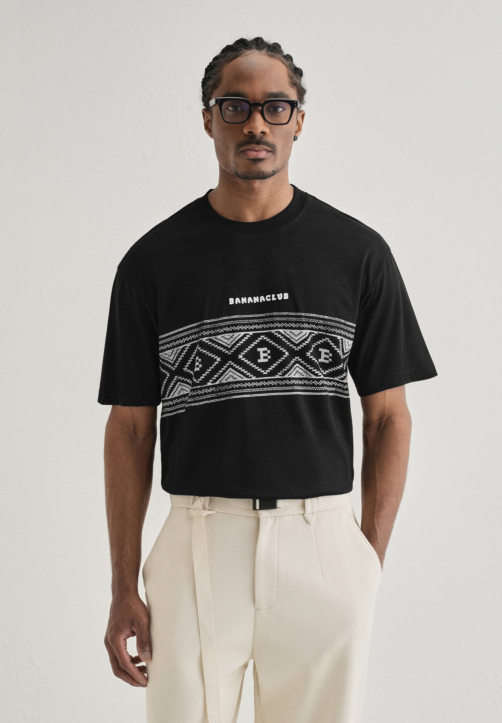 Black Aztec Printed Oversized T-shirt