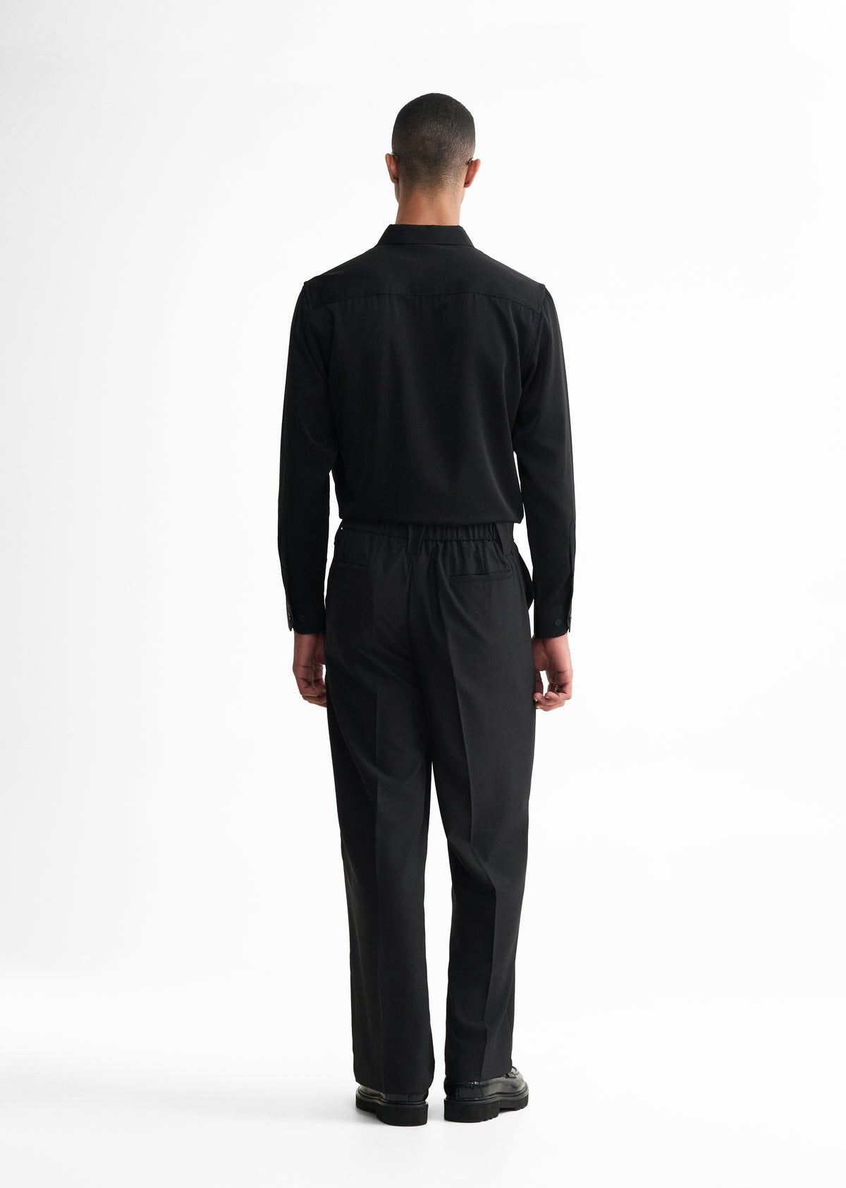 Black Back Elastic Relaxed Fit Trouser