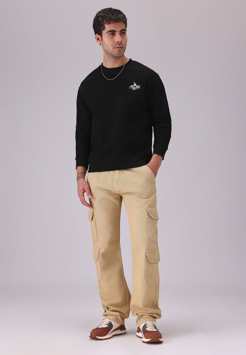 Black Back Emboss Sweatshirt