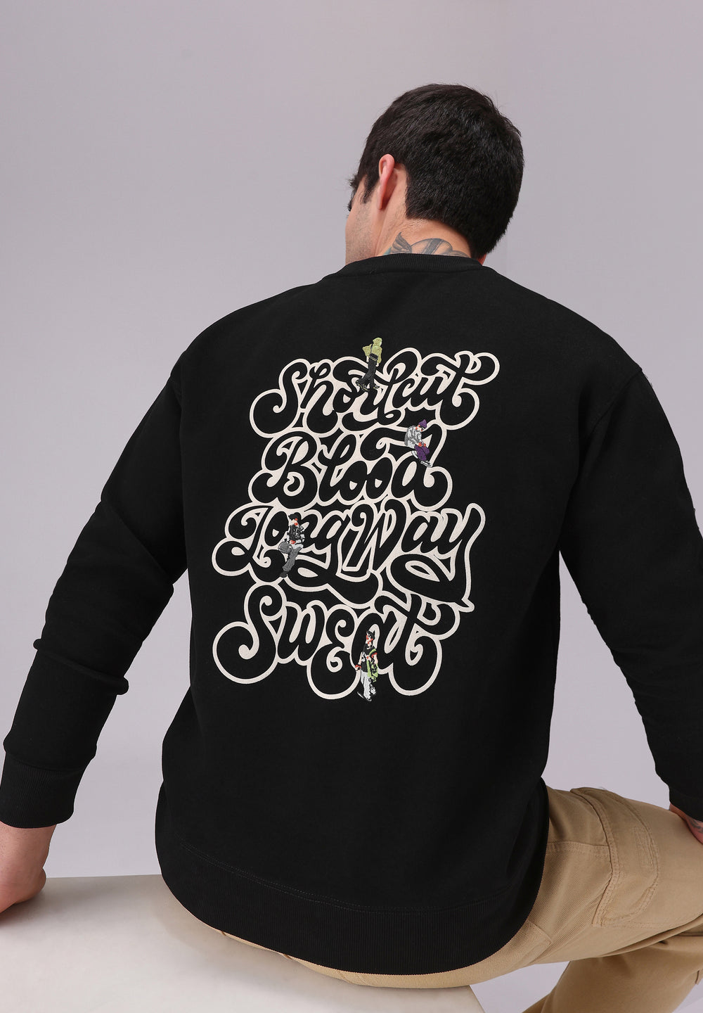 Black Back Emboss Sweatshirt