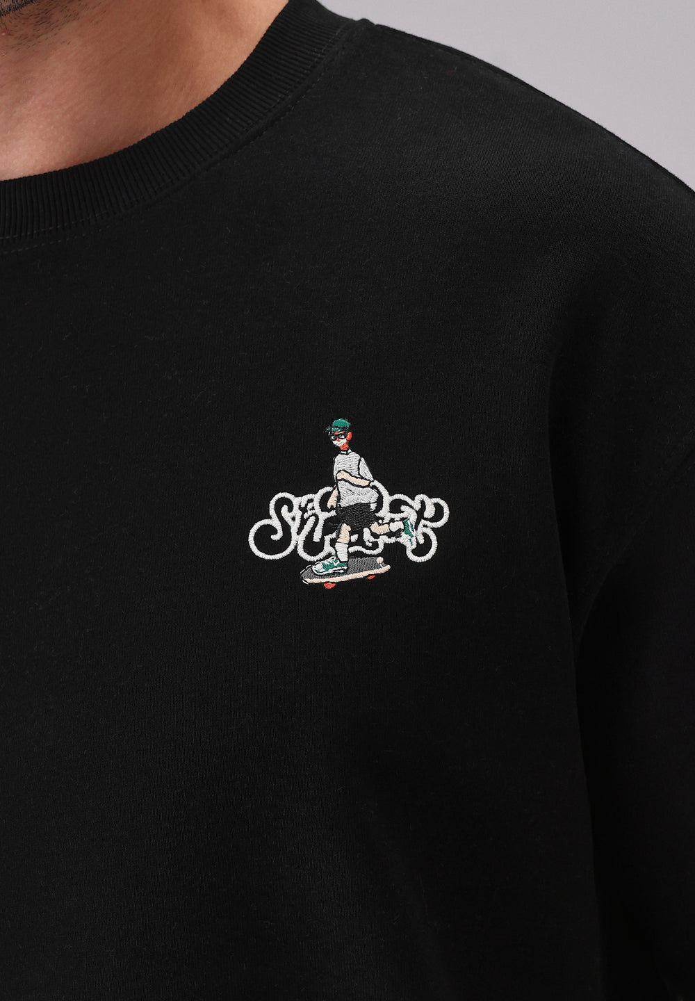 Black Back Emboss Sweatshirt