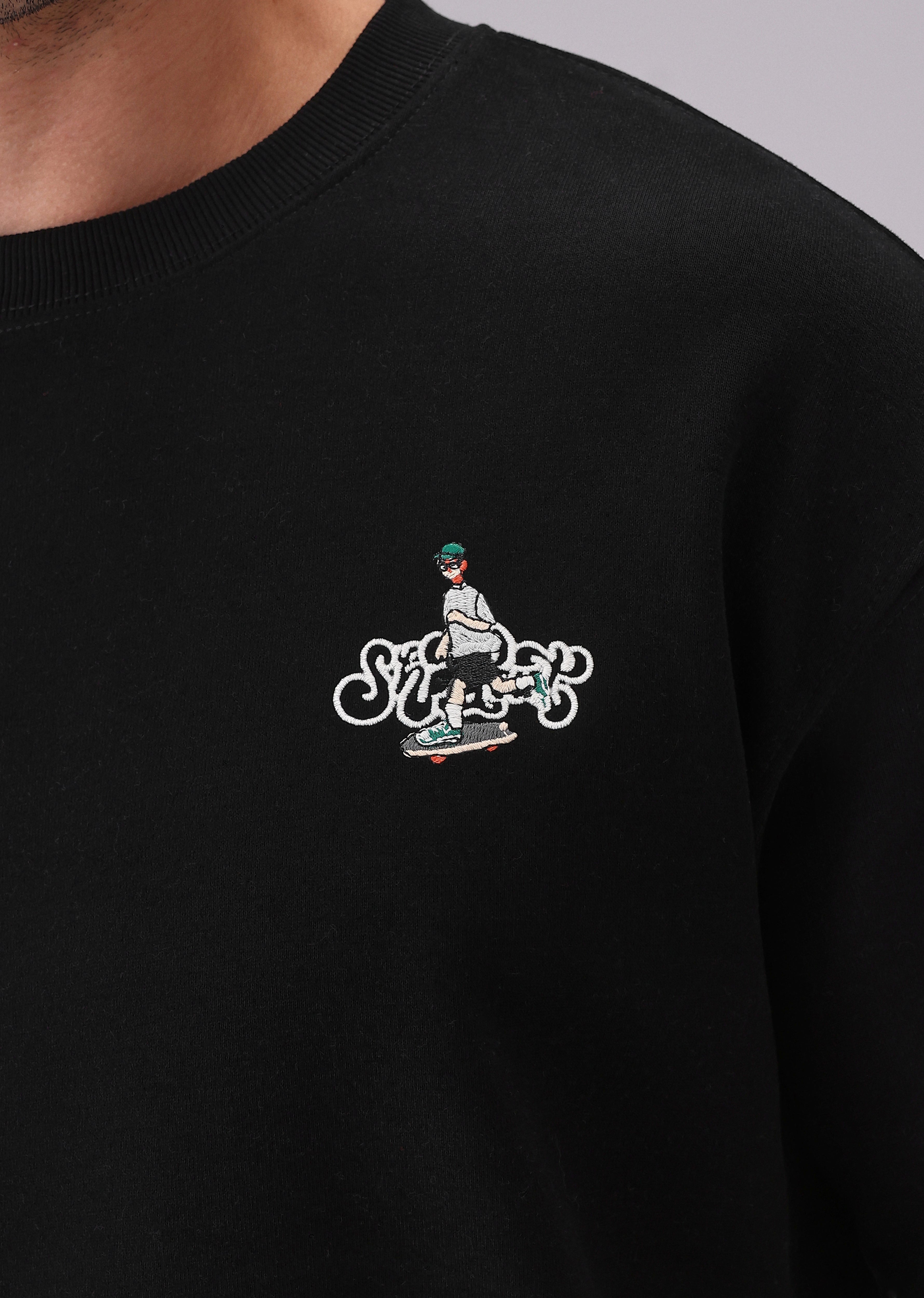 Black Back Emboss Sweatshirt