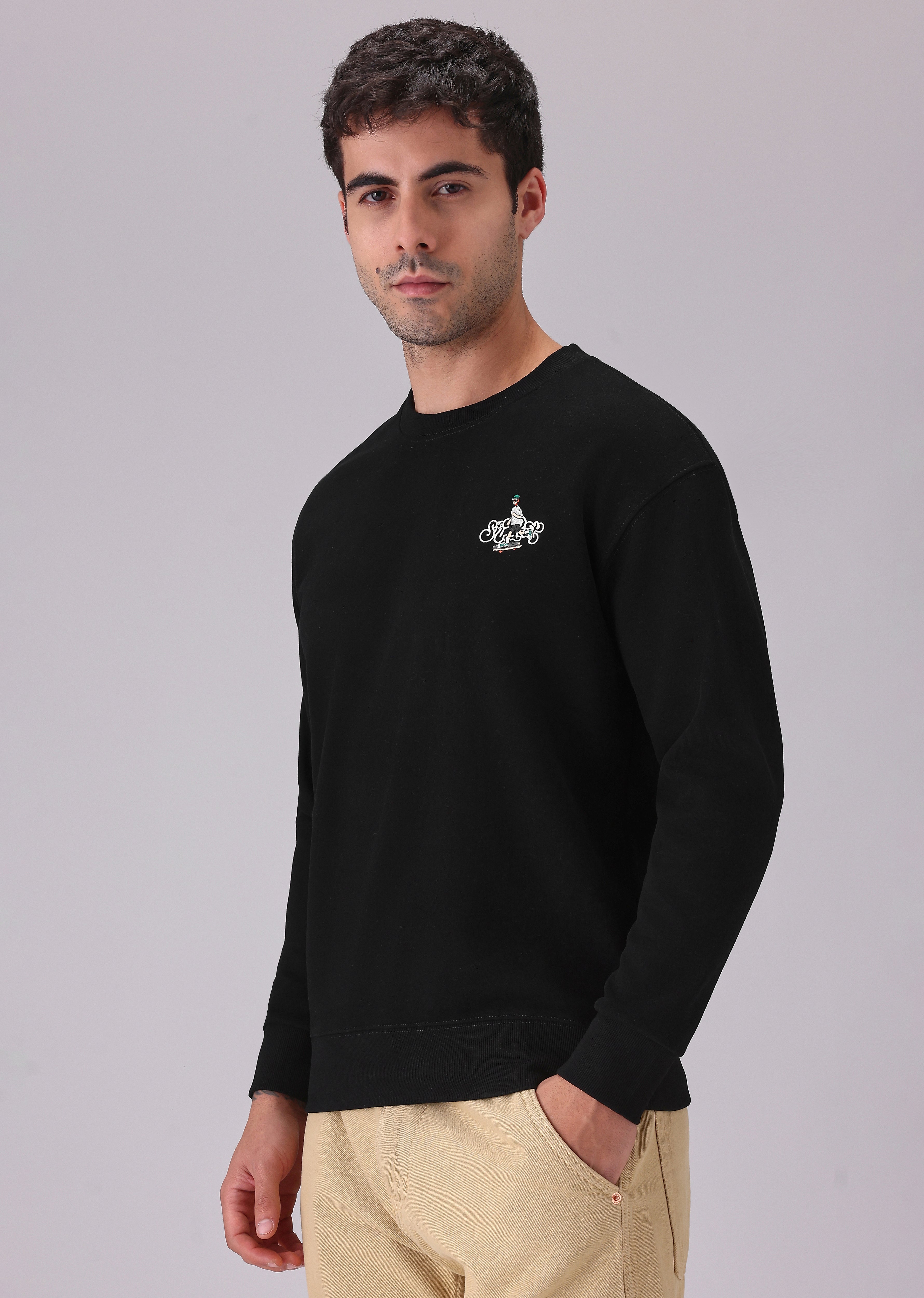 Black Back Emboss Sweatshirt