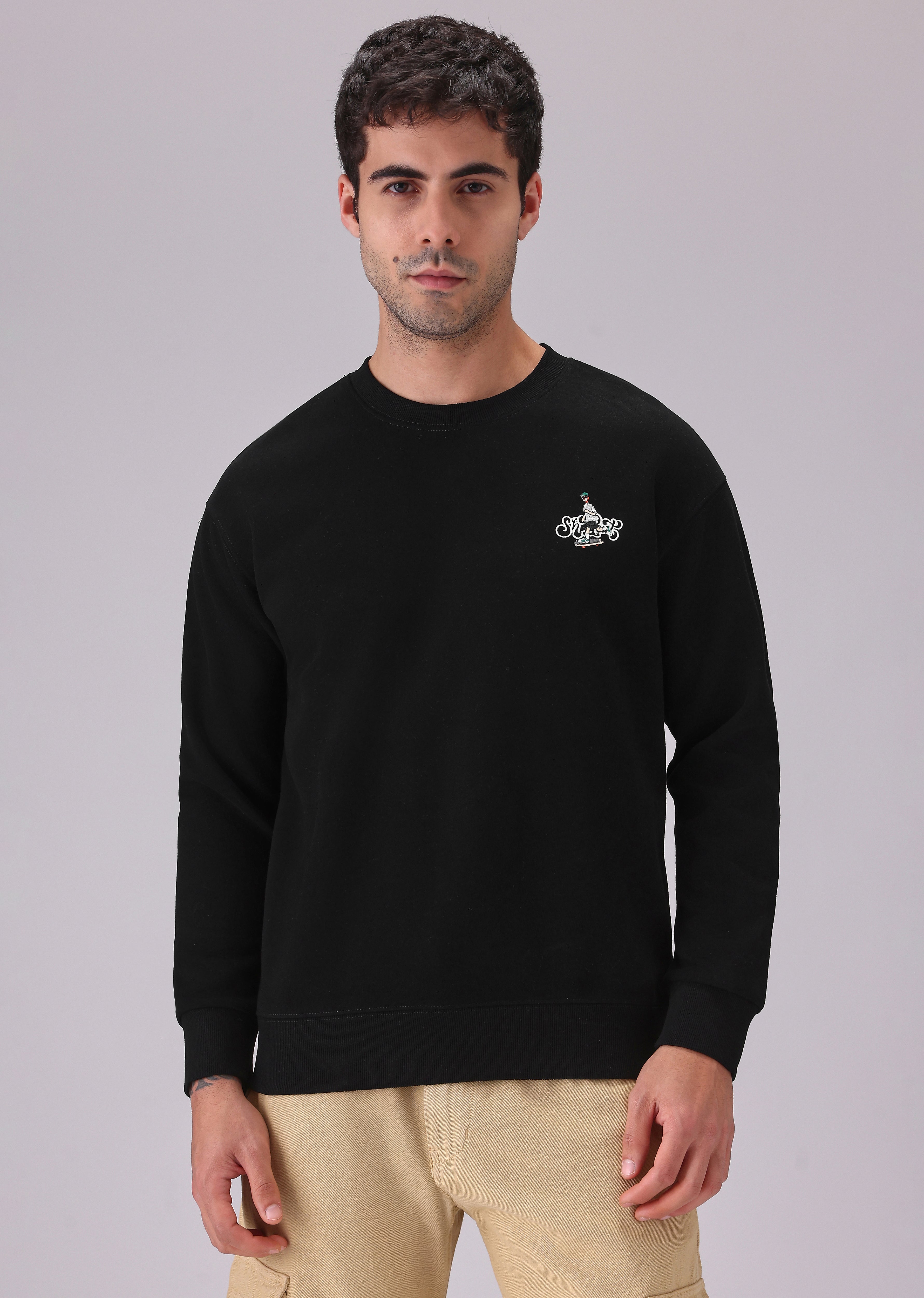 Black Back Emboss Sweatshirt