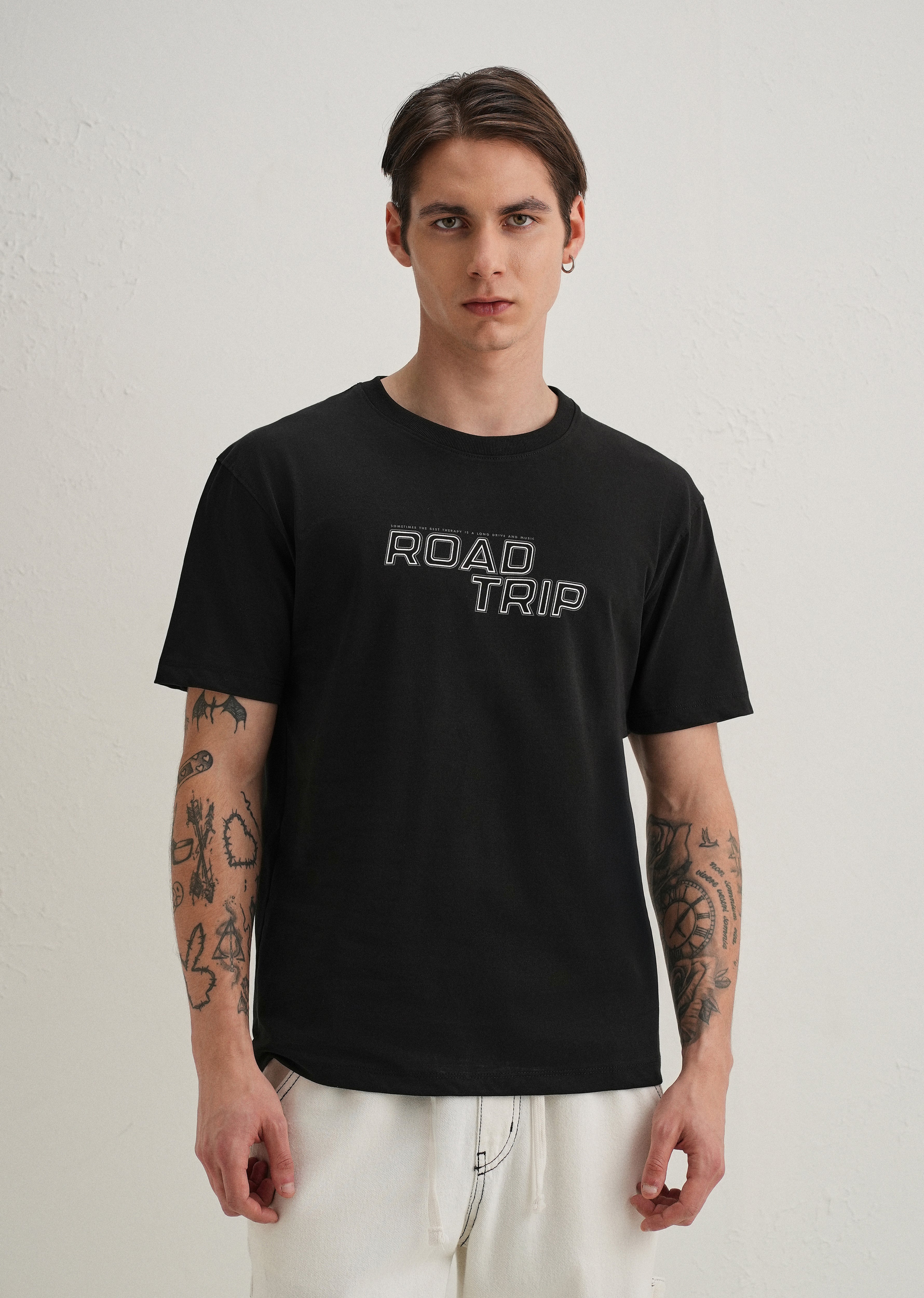 Black Back Graphic Print T-Shirt