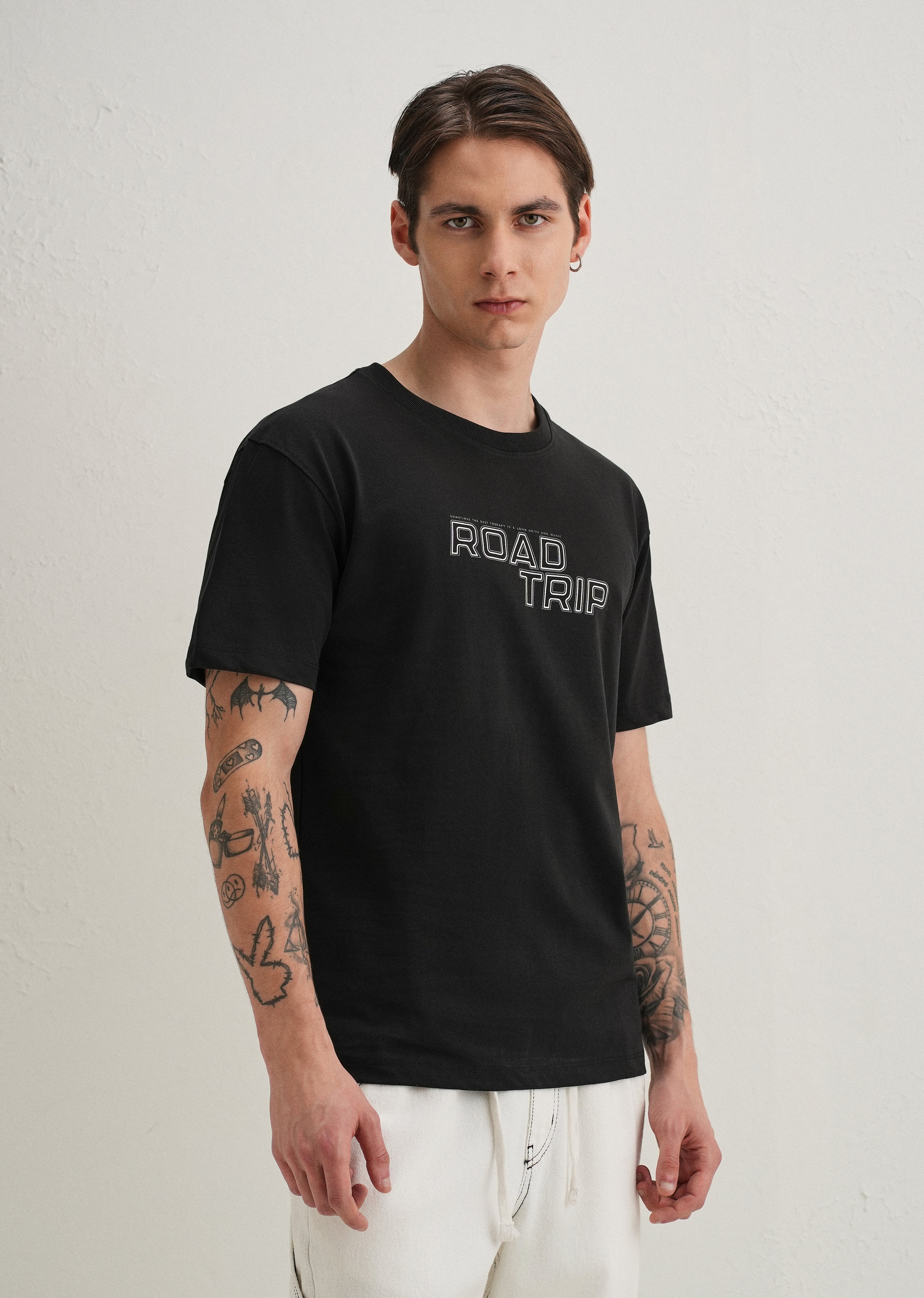 Black Back Graphic Print T-Shirt