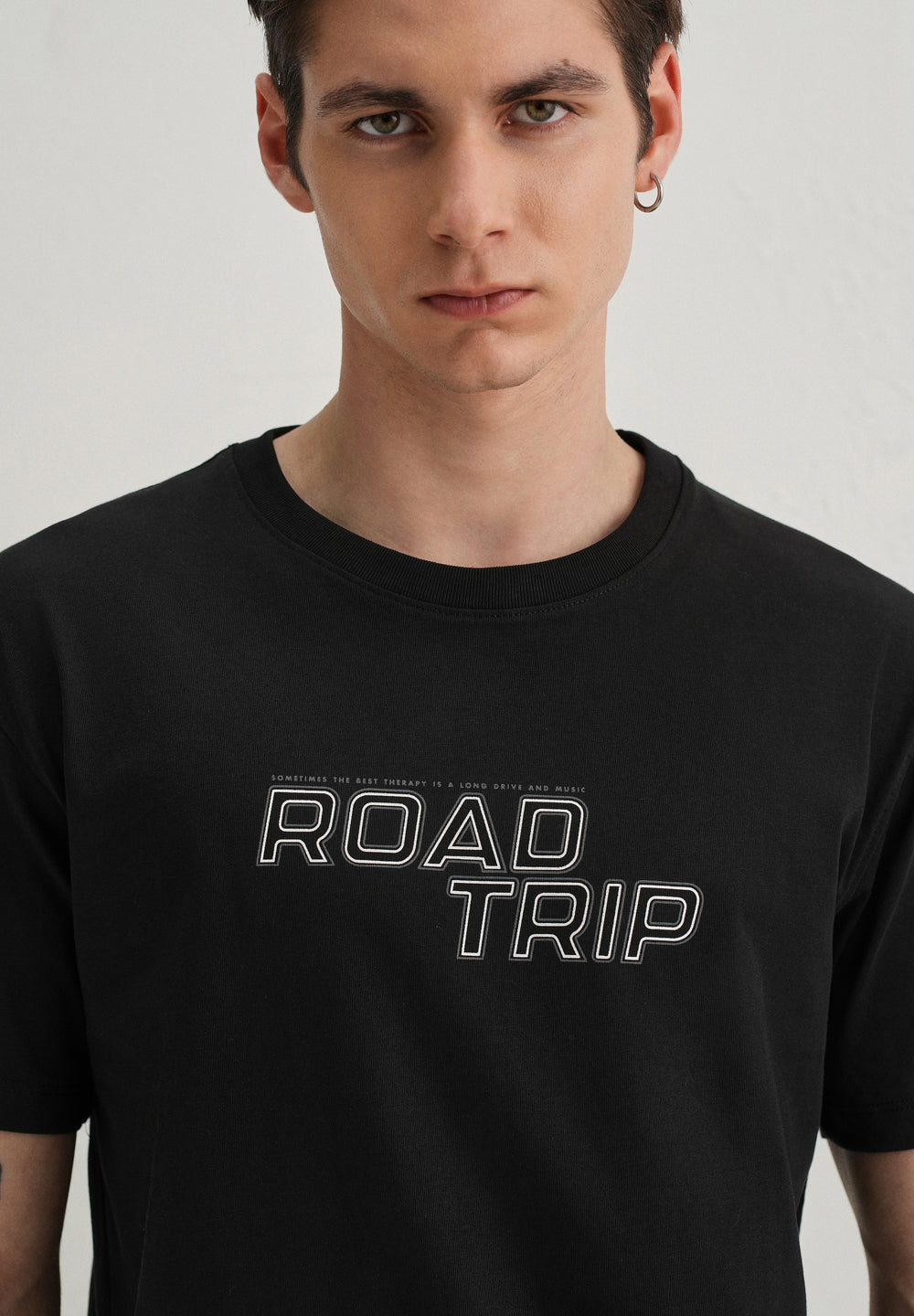 Black Back Graphic Print T-Shirt