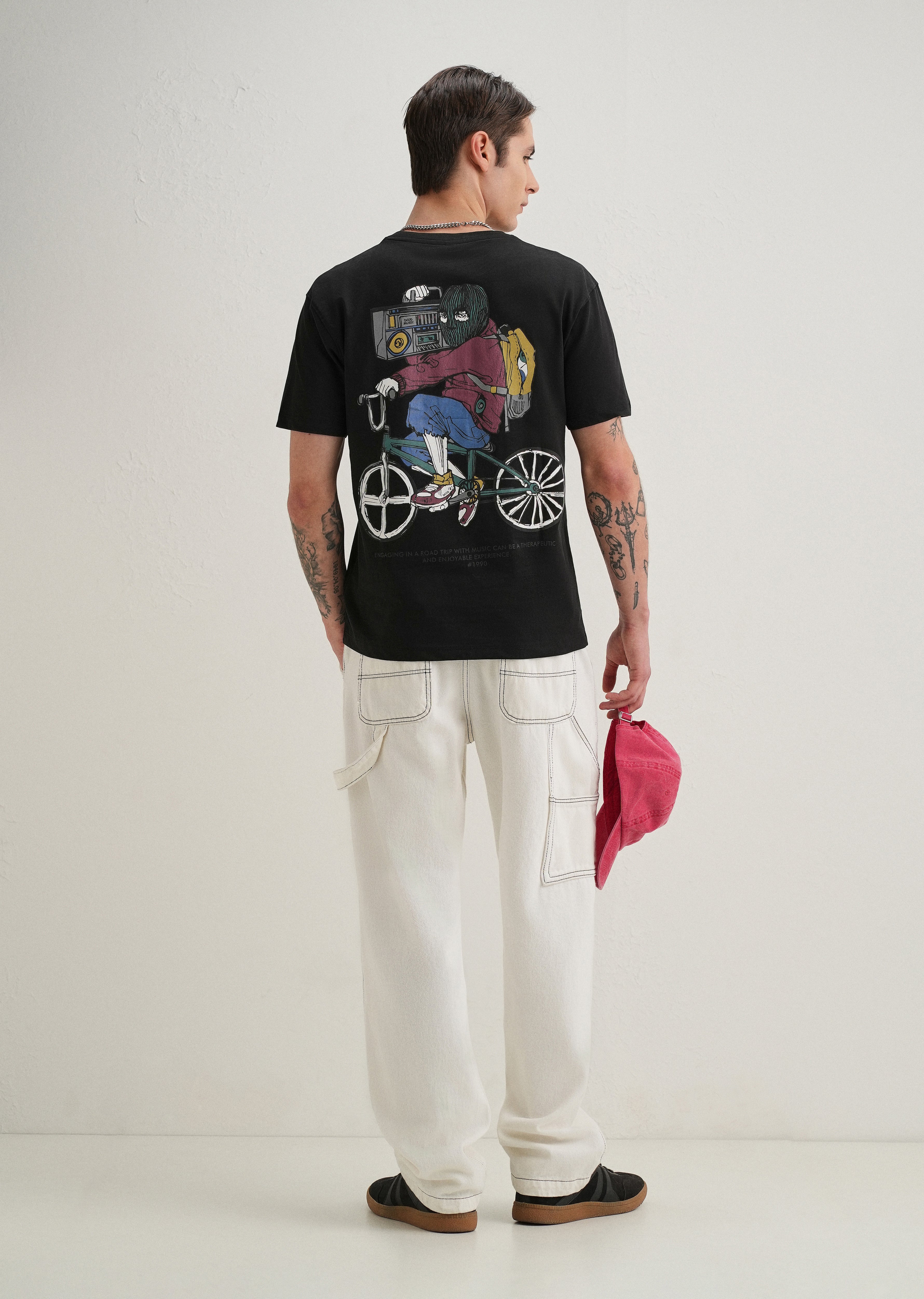 Black Back Graphic Print T-Shirt