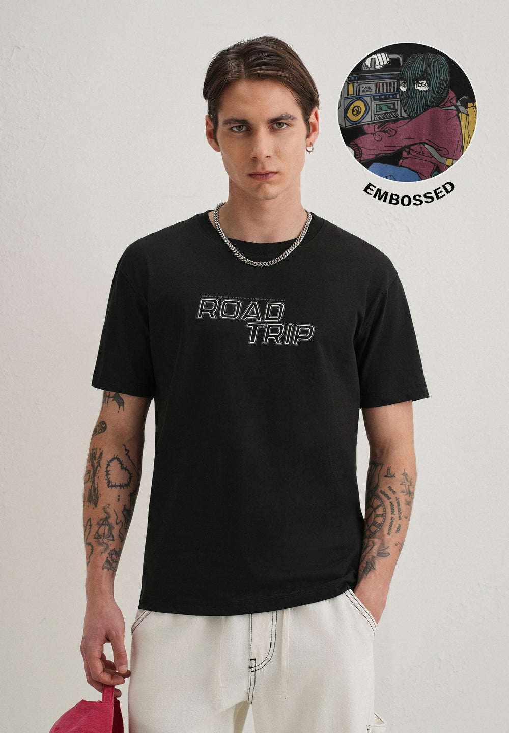 Black Back Graphic Print T-Shirt