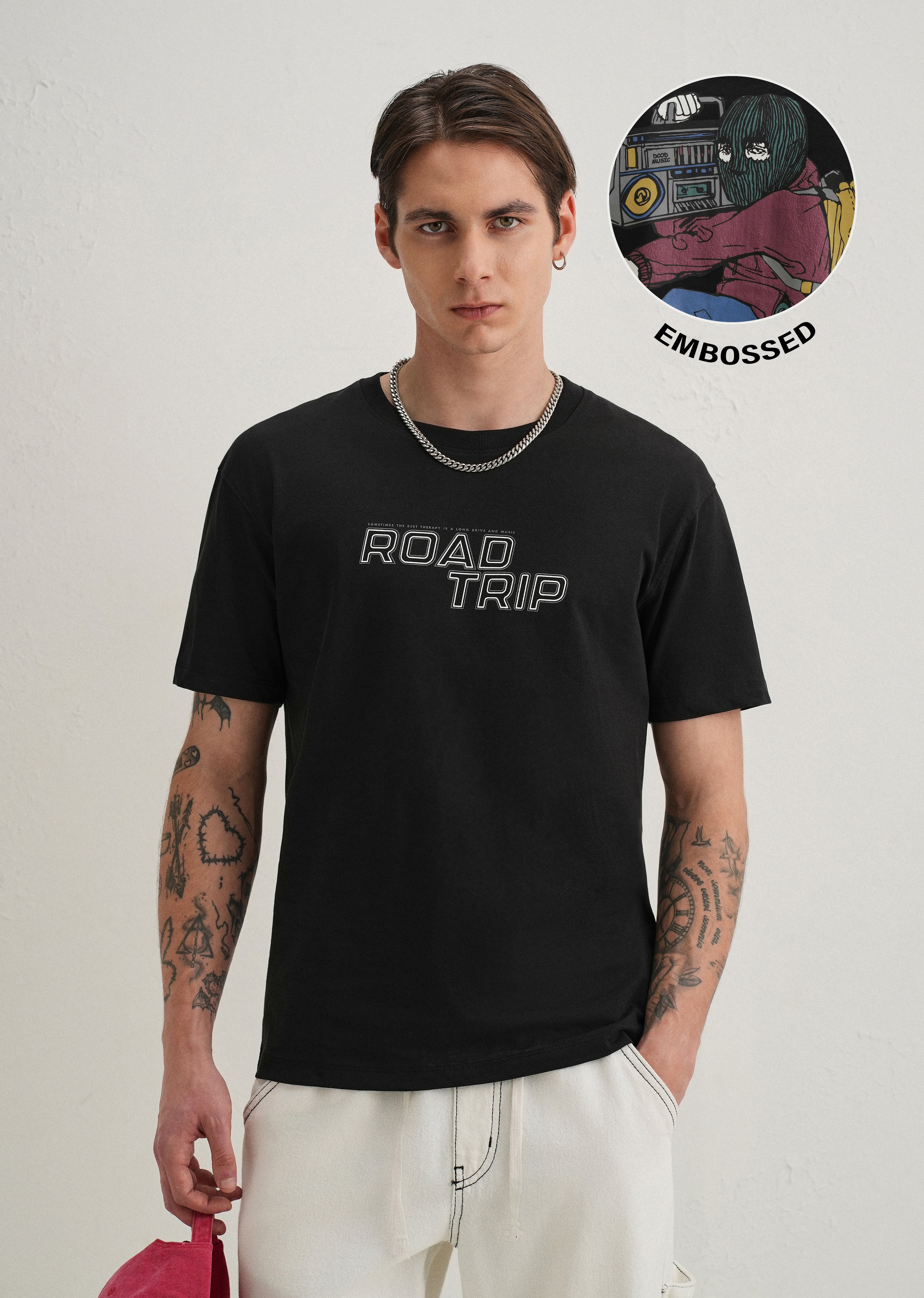 Black Back Graphic Print T-Shirt