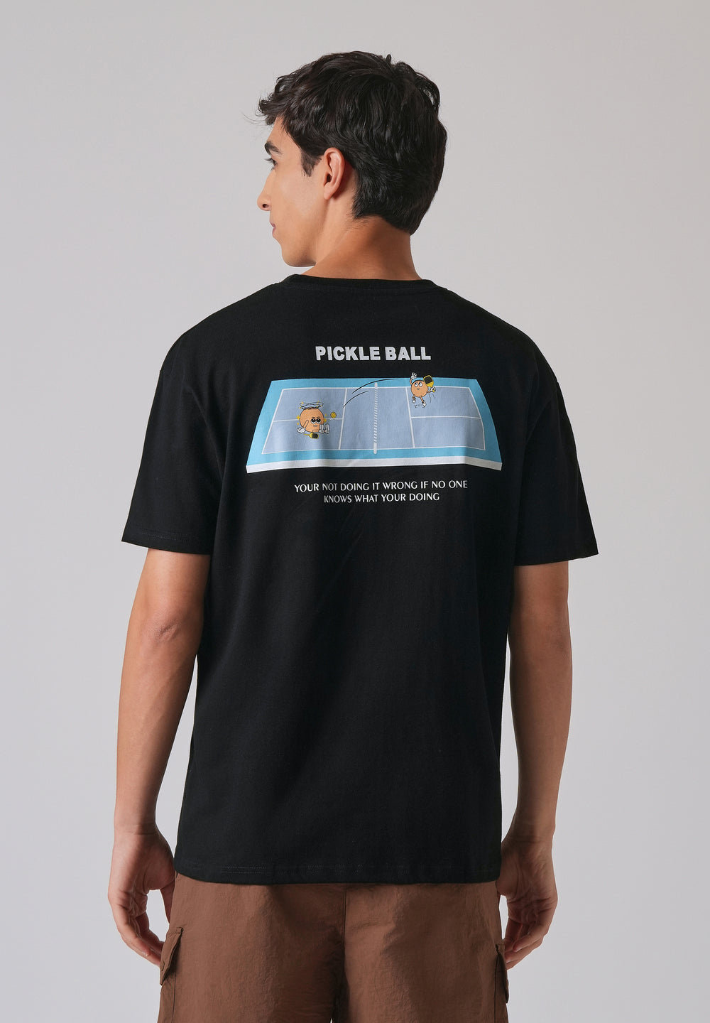 Black Back Printed Oversized T-Shirt