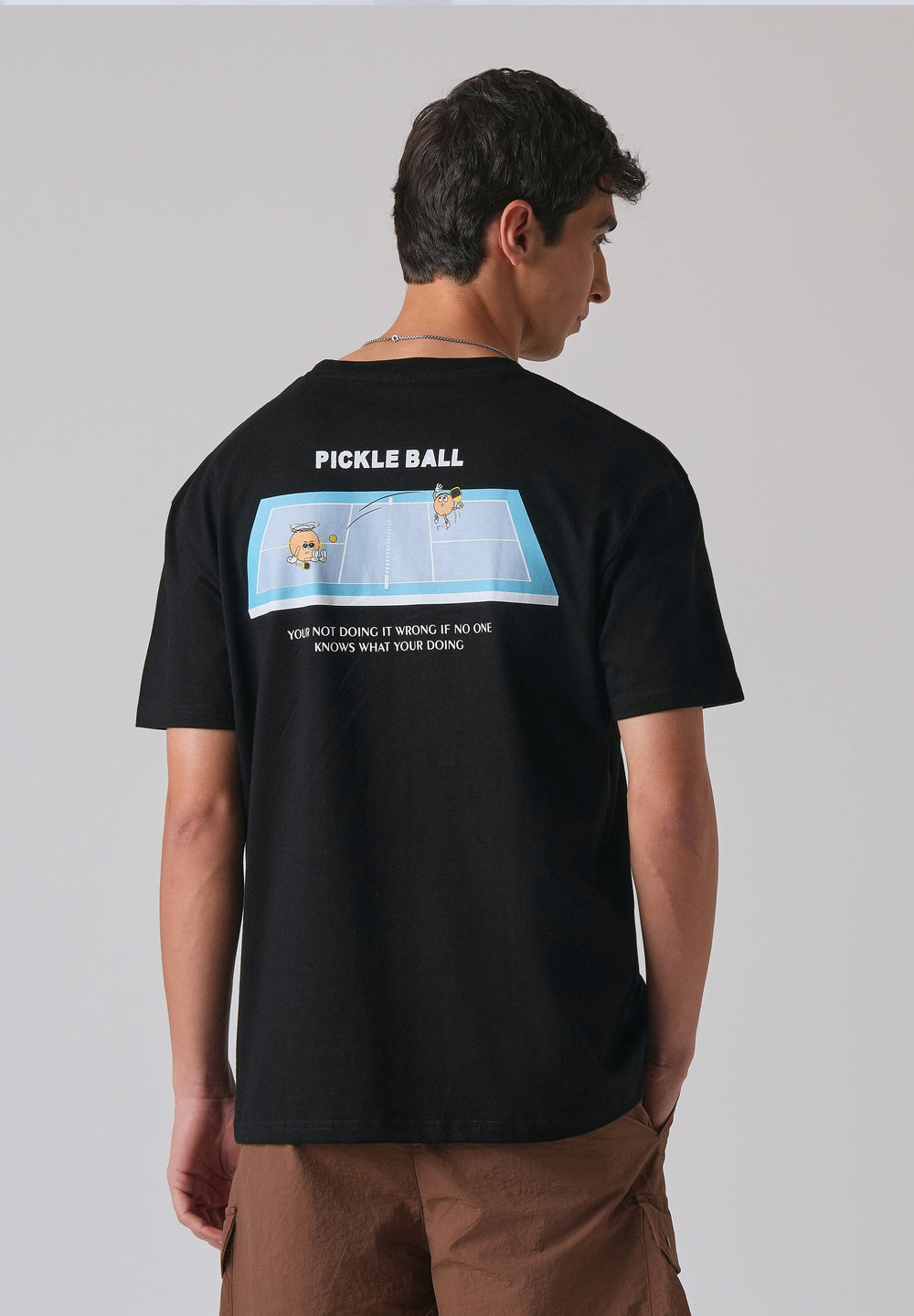 Black Back Printed Oversized T-Shirt