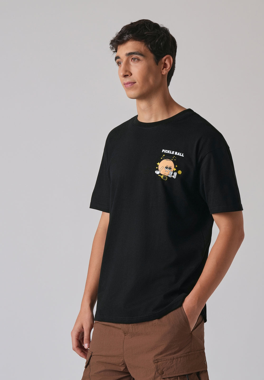 Black Back Printed Oversized T-Shirt