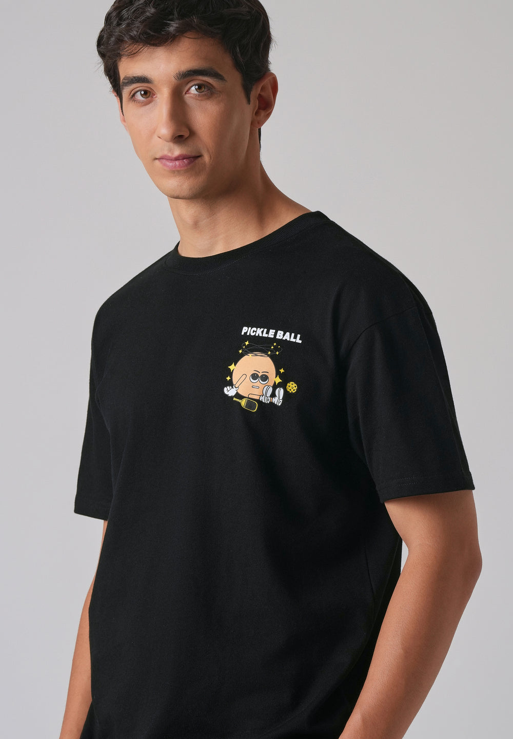 Black Back Printed Oversized T-Shirt