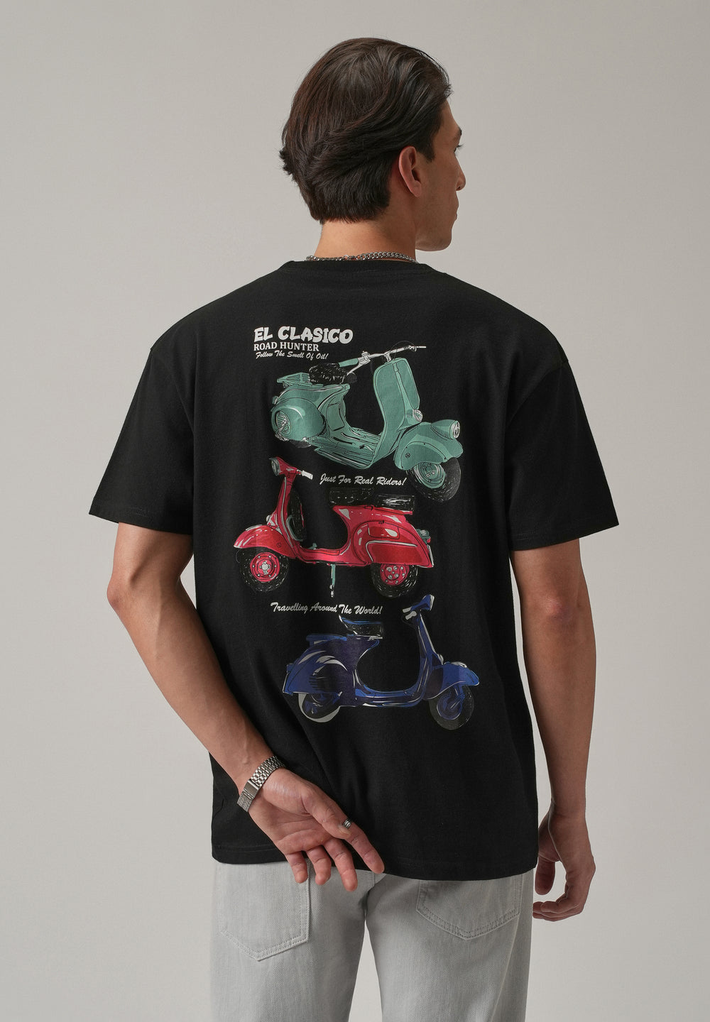 Black Back Print Oversized T-shirt