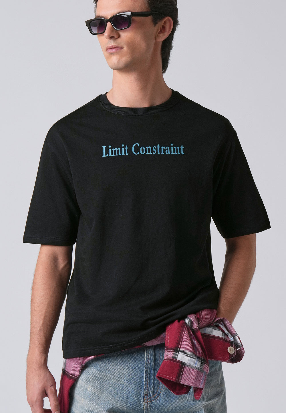 Black Back Print Relaxed Fit T- shirt