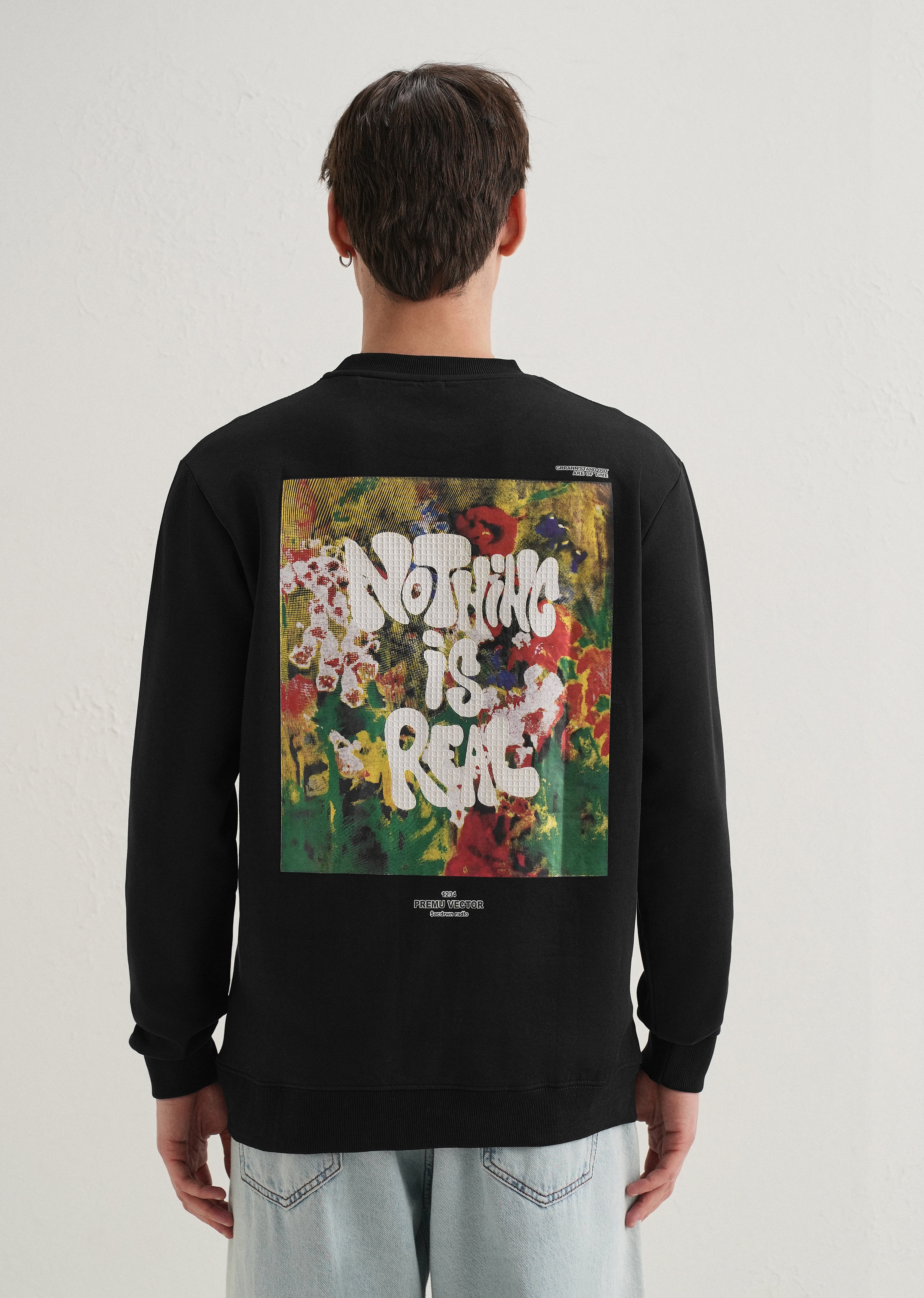 Black Back Printed Sweatshirt