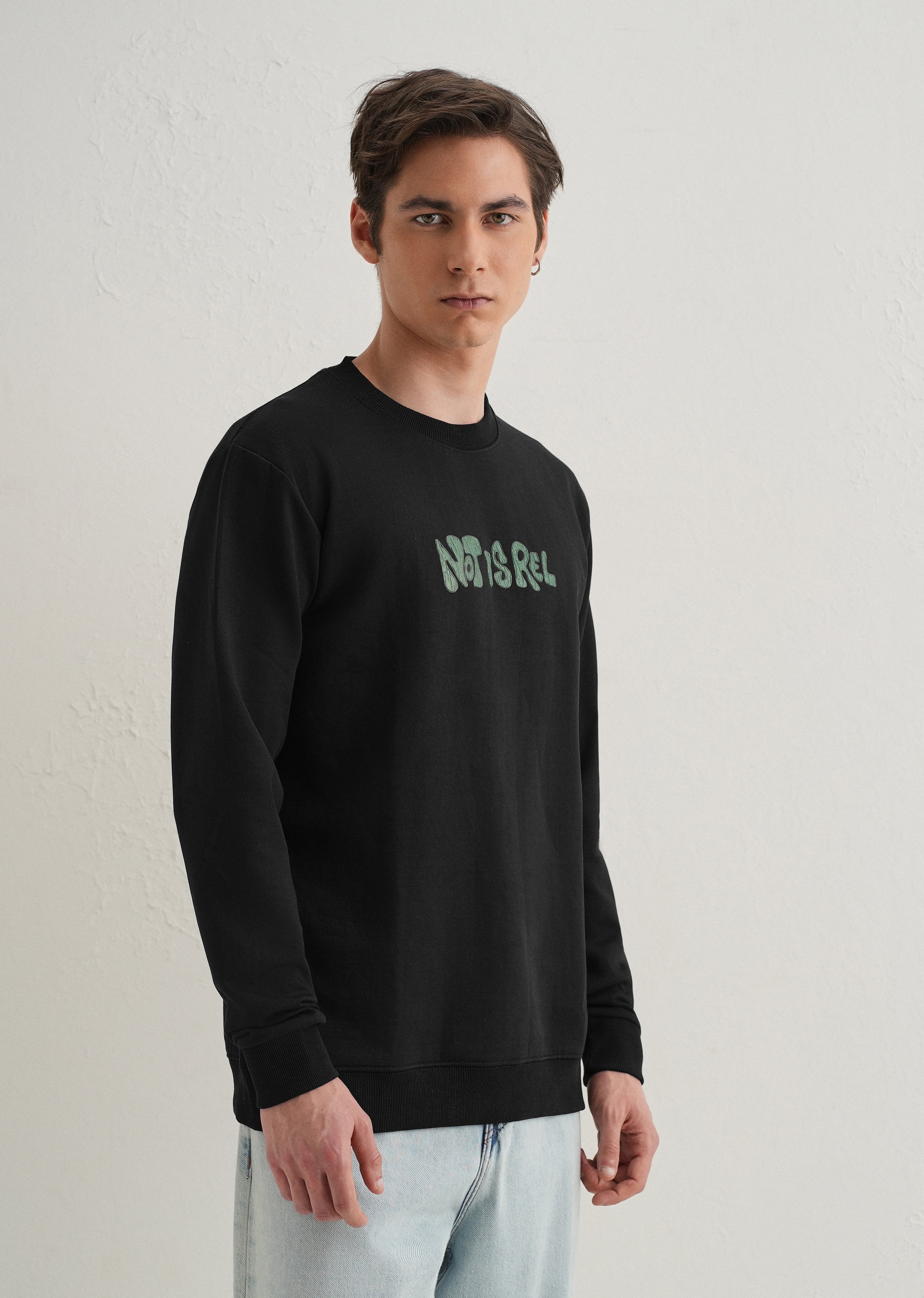 Black Back Printed Sweatshirt