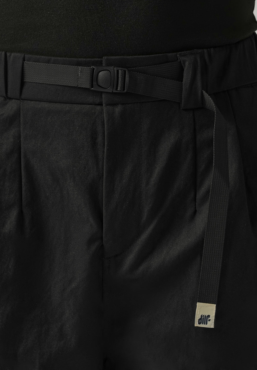 Black Twill Belt Relaxed Fit Pant