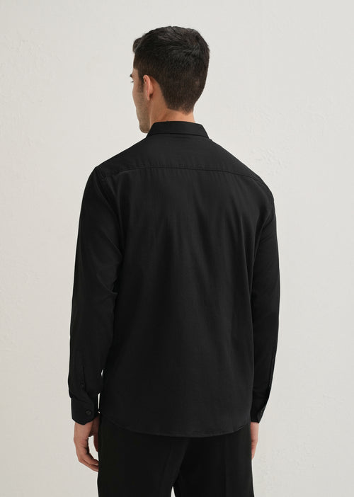 Black Blossom Embroidered Designer Shirt