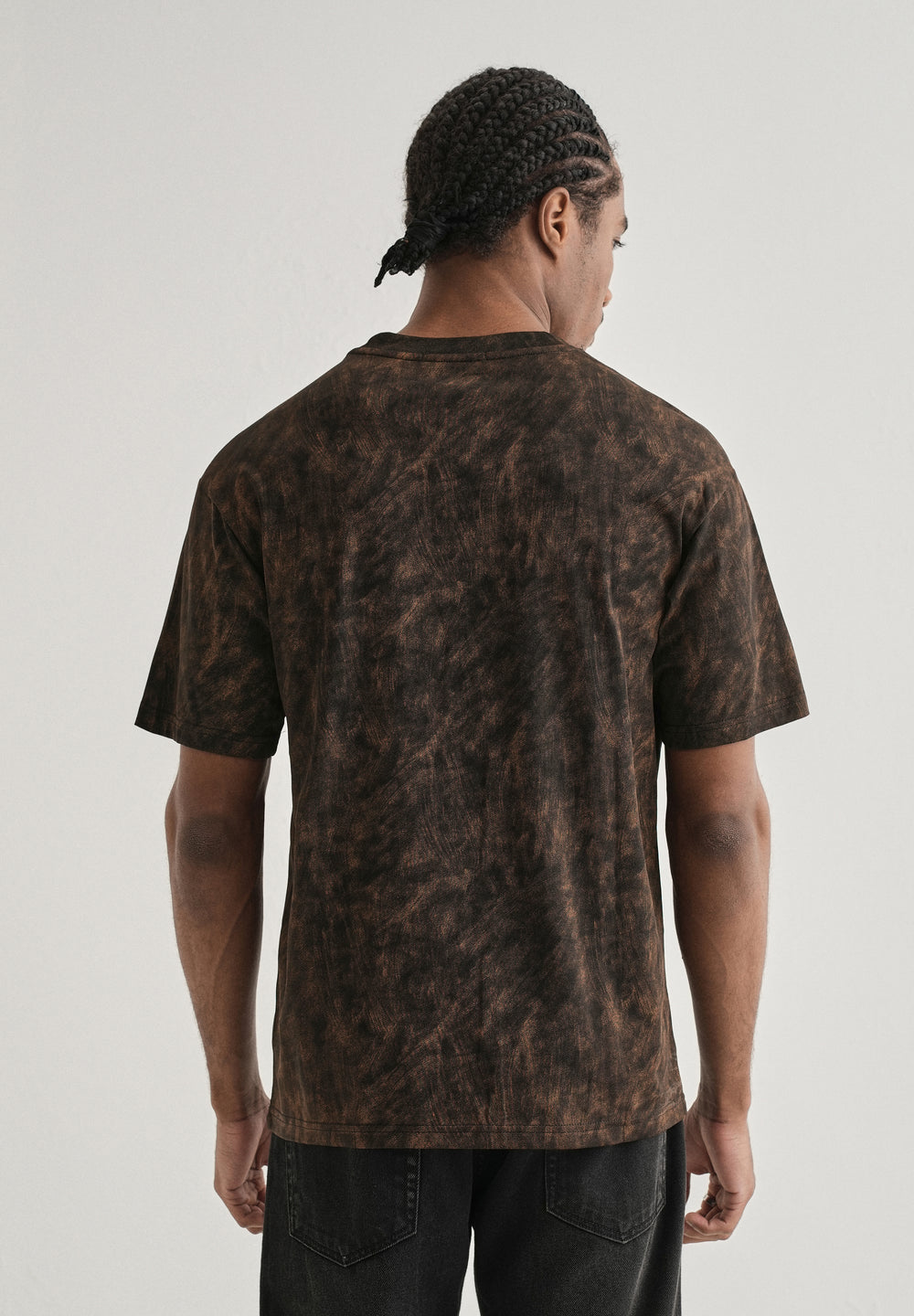 Black Brown Brushstroke Oversized T-shirt