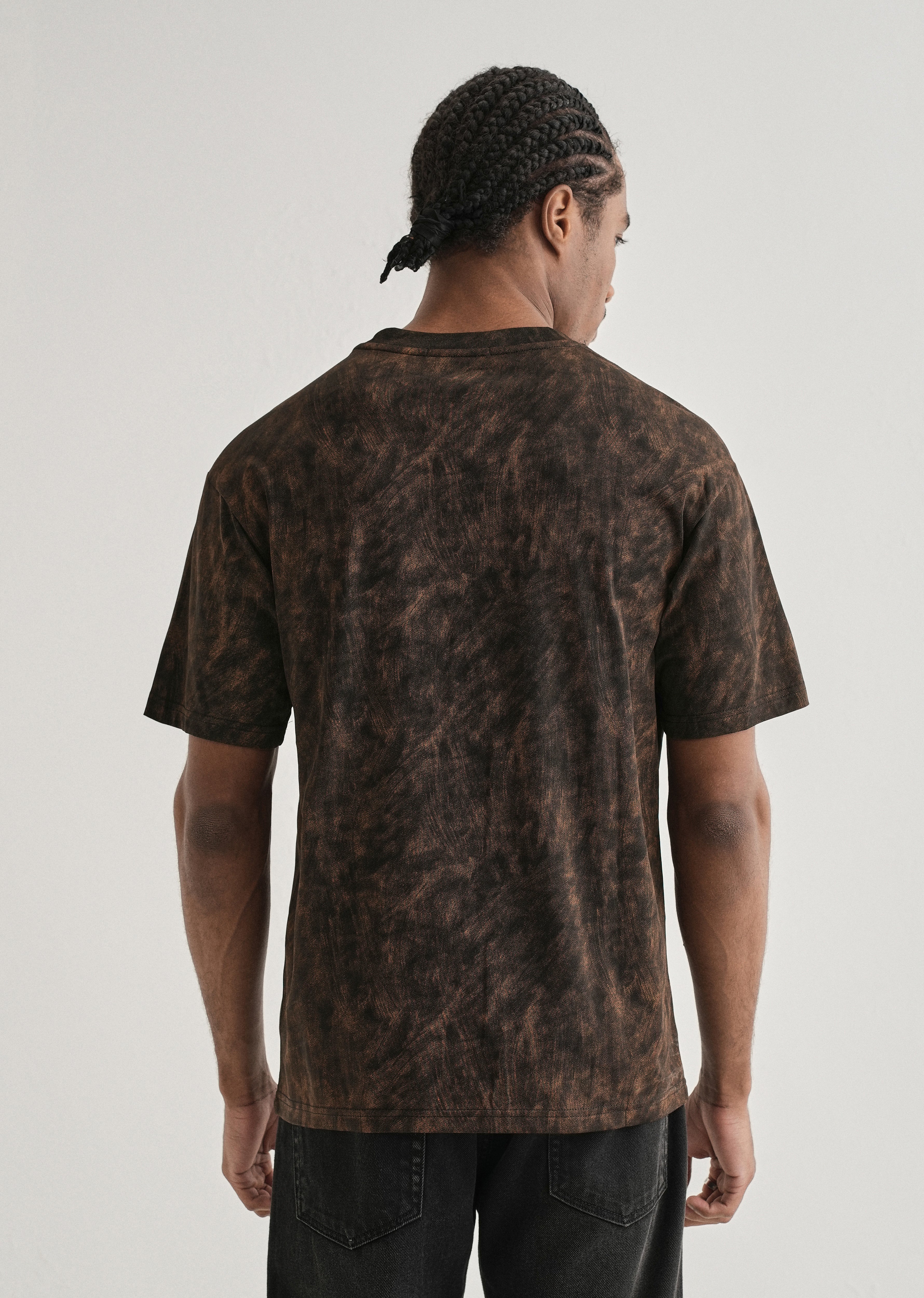 Black Brown Brushstroke Oversized T-shirt