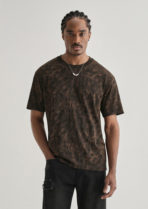Black Brown Brushstroke Oversized T-shirt