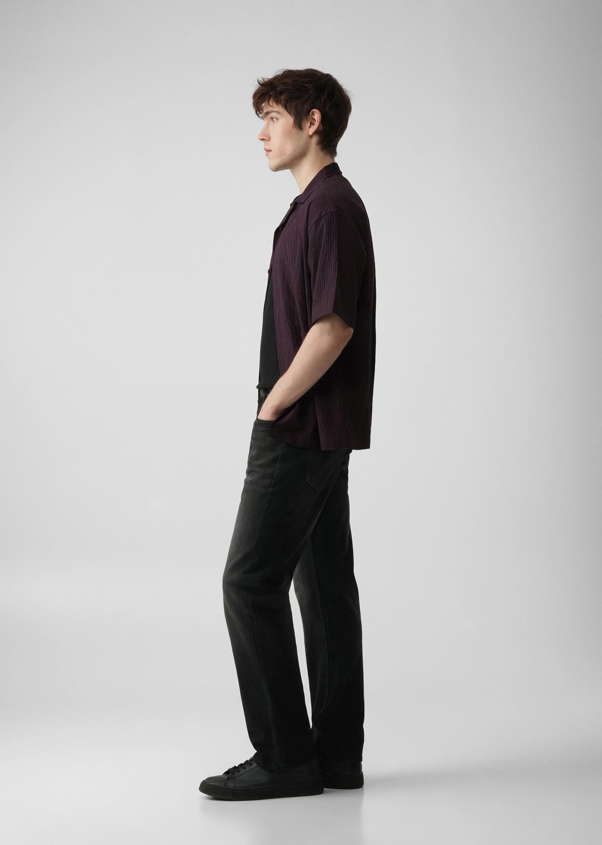 Charcoal Black Slim Straight Jeans