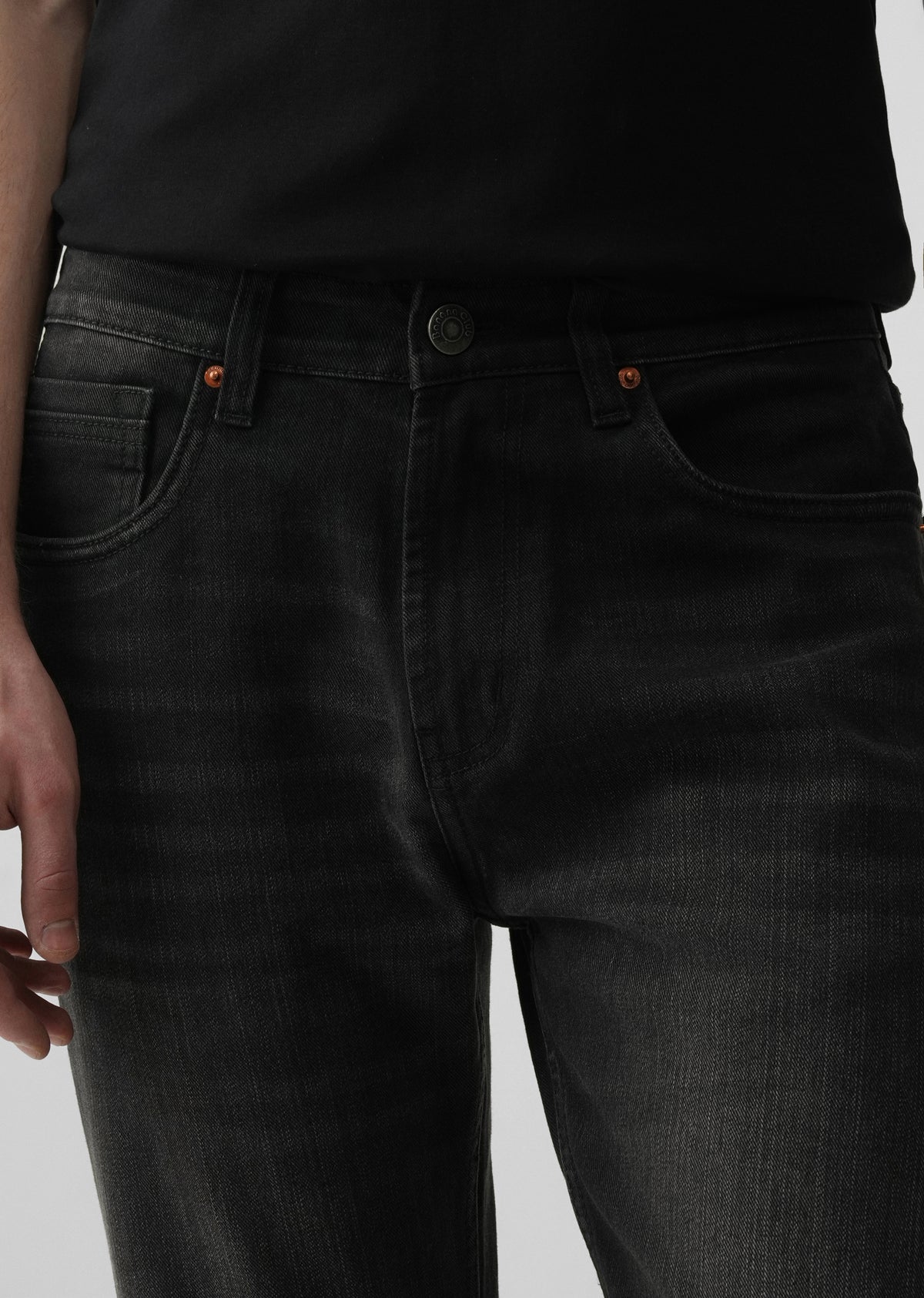Charcoal Black Slim Straight Jeans