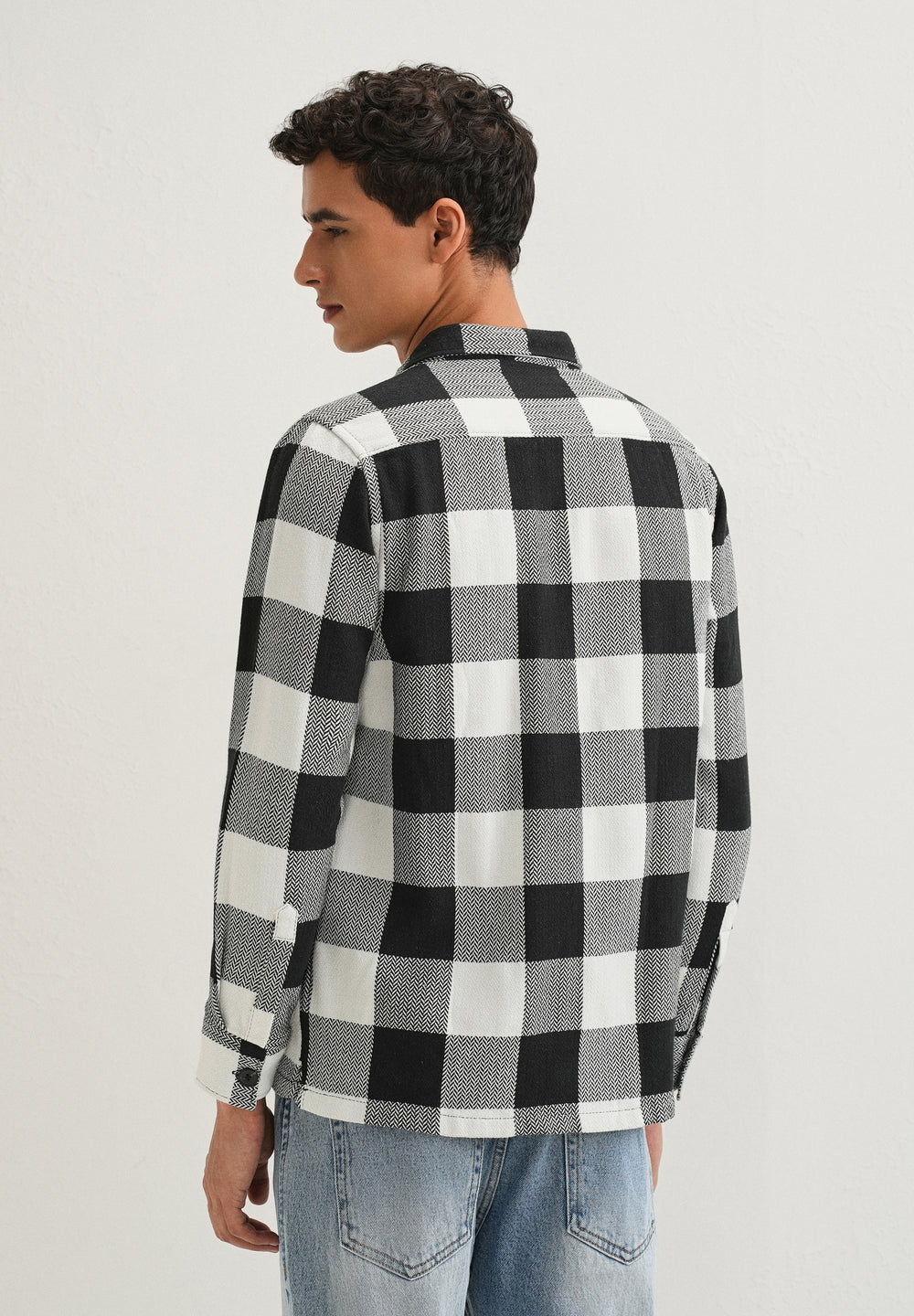Black Checked Overshirt