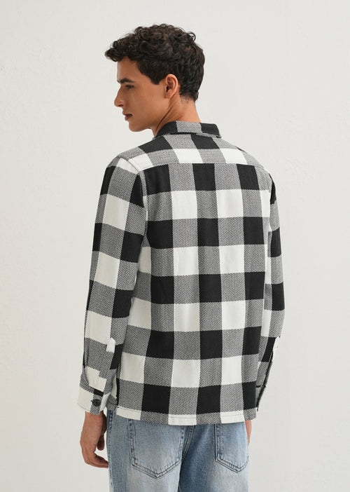 Black Checked Overshirt