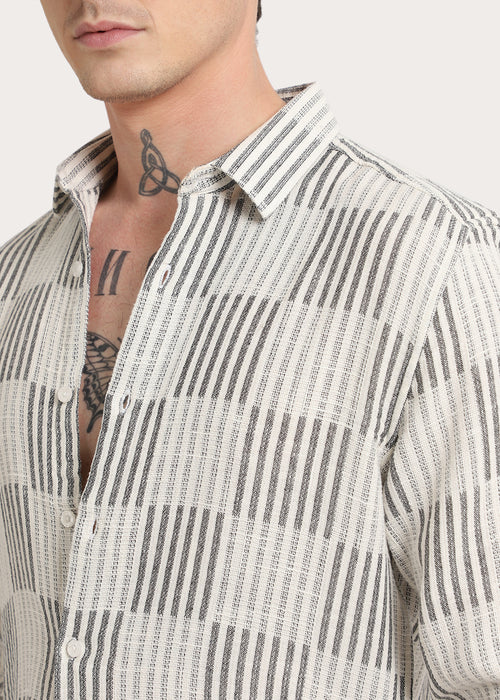 Black Checker Textured Shirt