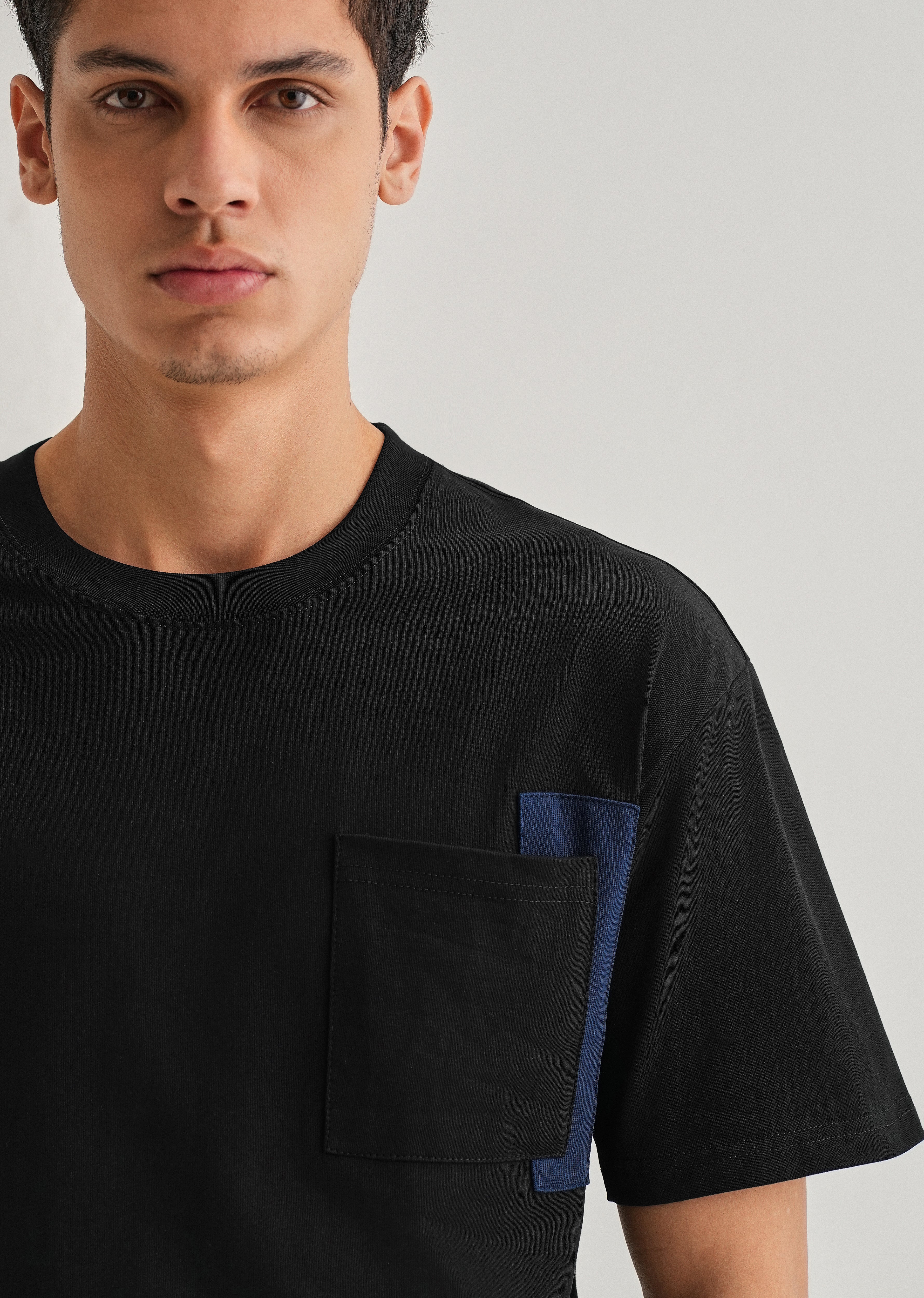 Black Colourblock Oversized T-shirt