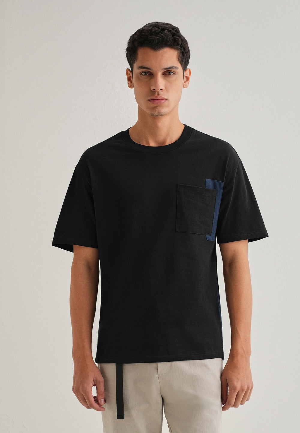 Black Colourblock Oversized T-shirt