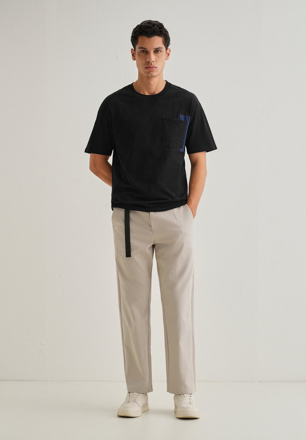 Black Colourblock Oversized T-shirt