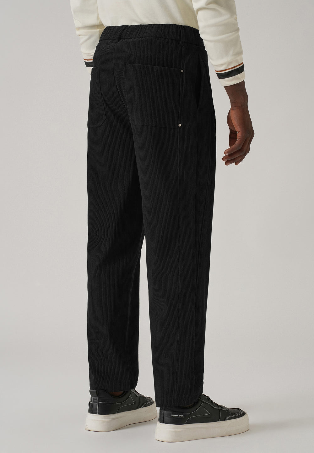Black Corduroy Drawstring Pant