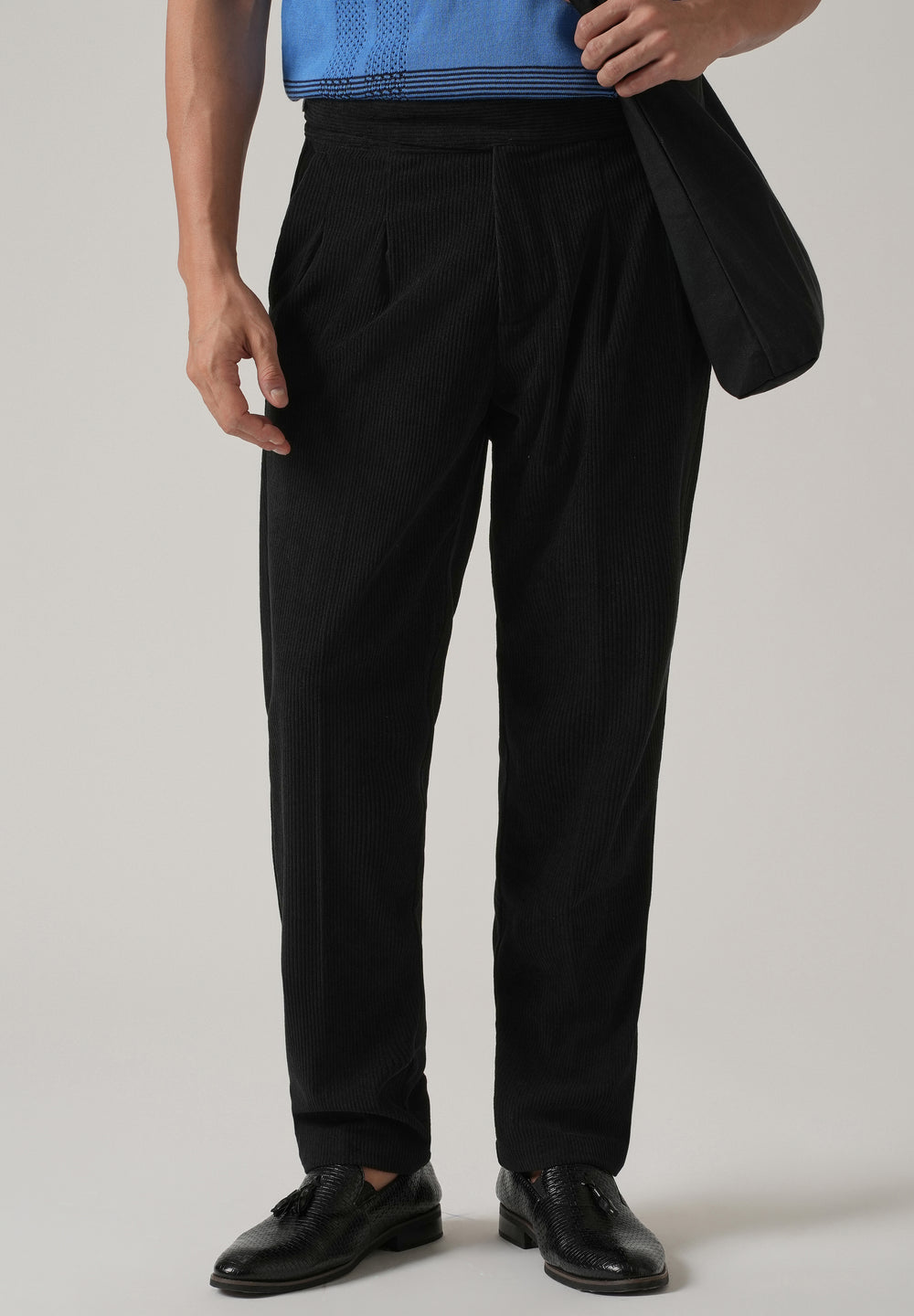 Black Corduroy Gurkha Pants