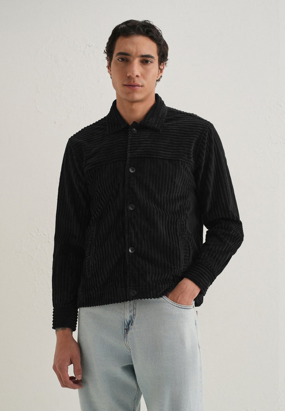 Black Corduroy Shacket