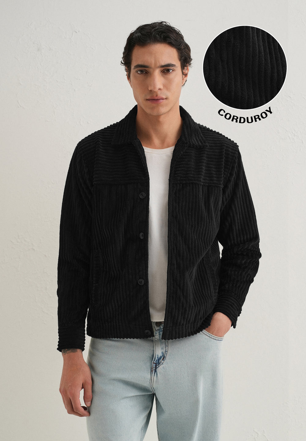 Black Corduroy Shacket