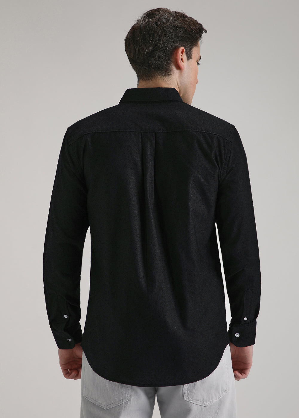 Black Cotton Oxford Shirt