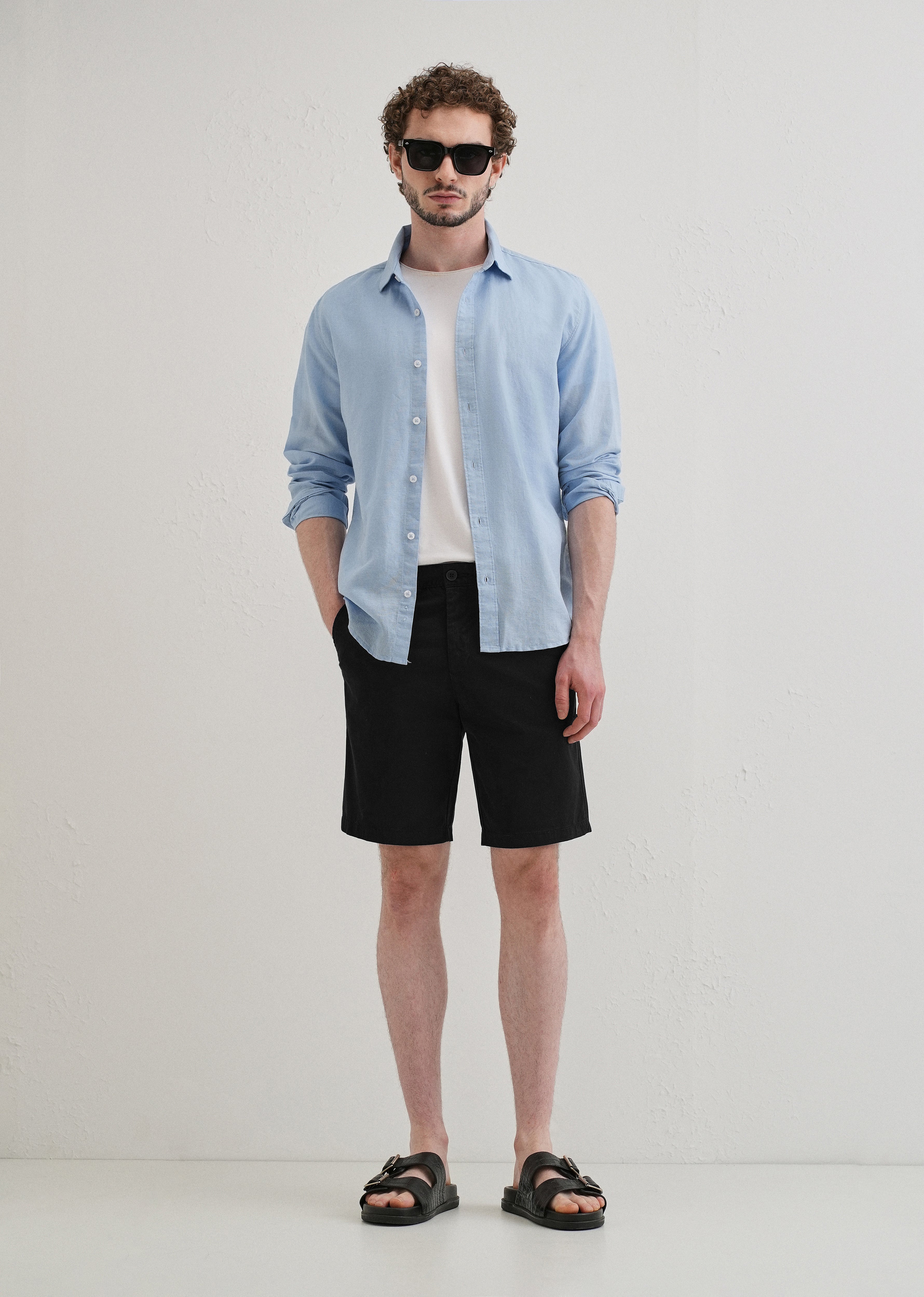 Black Cotton Shorts