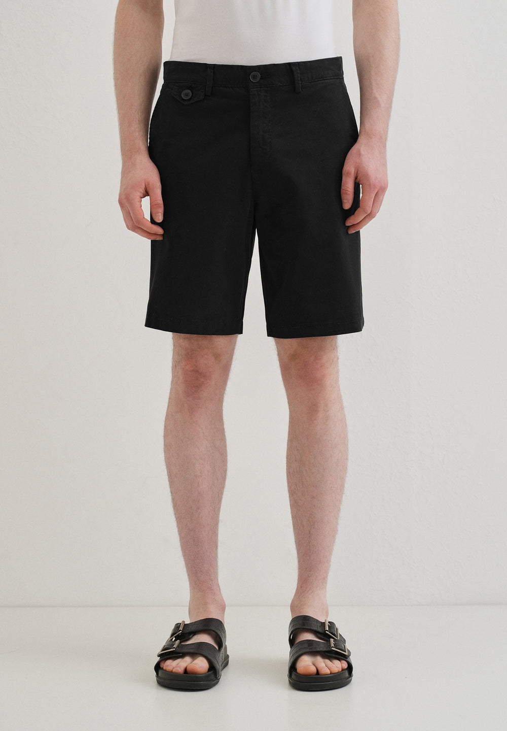 Black Cotton Shorts