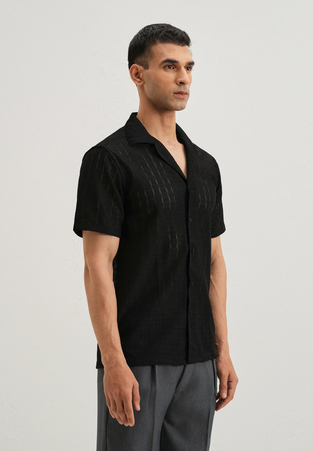 Black Crochet Shirt