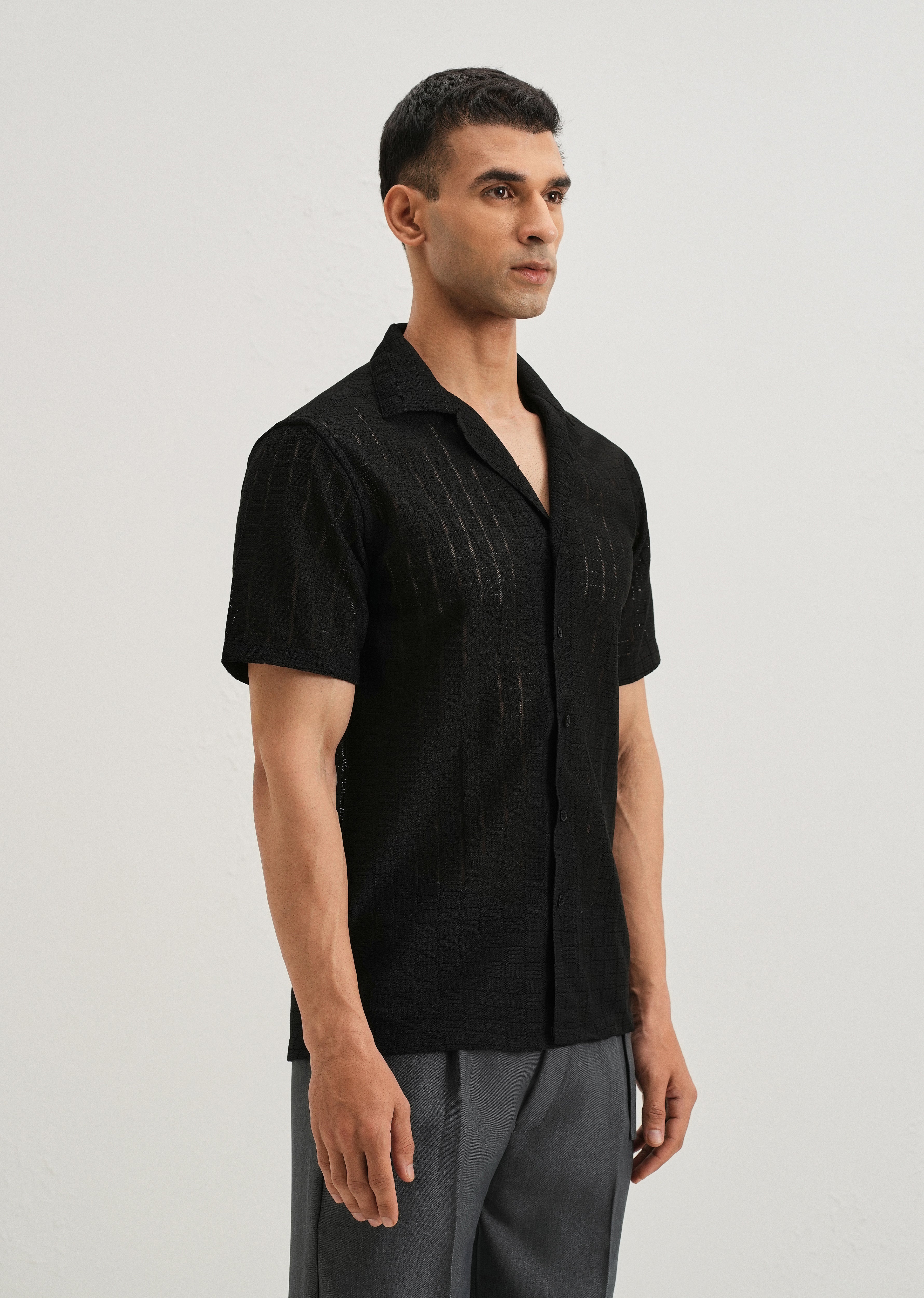 Black Crochet Shirt