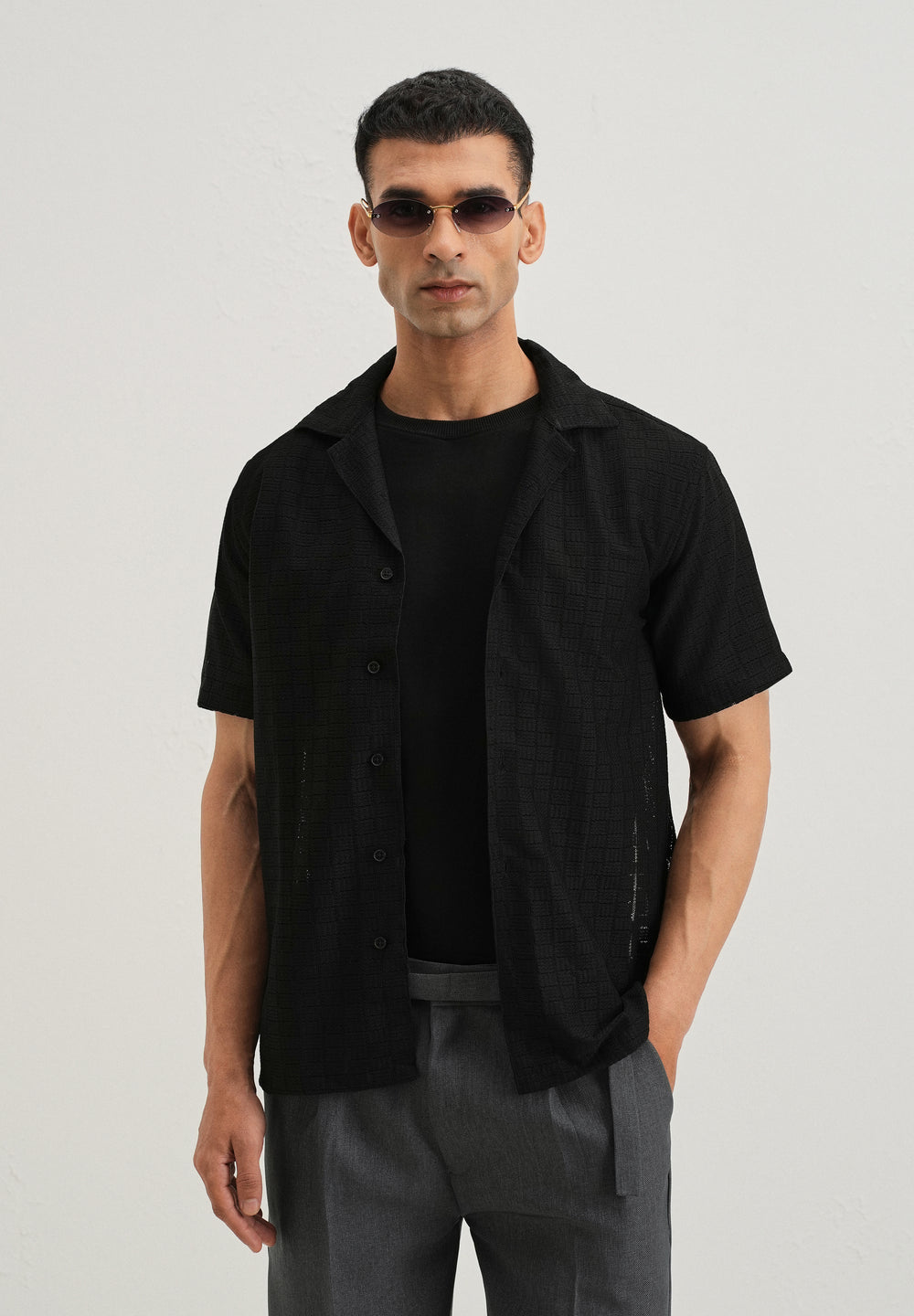 Black Crochet Shirt