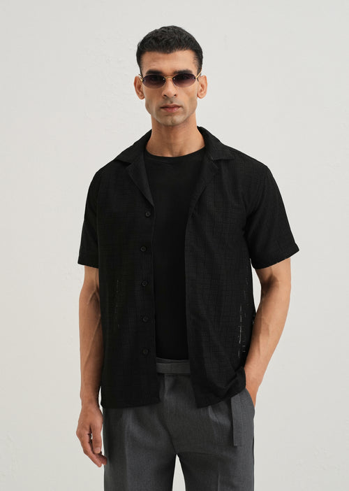 Black Crochet Shirt
